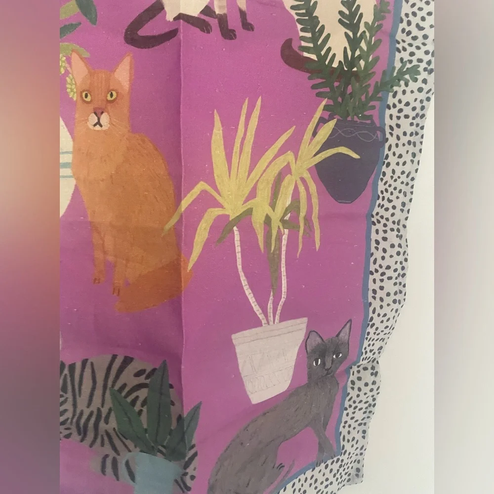 Avenida Home Cat Linen Kitchen Towel New Anne Bentley